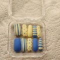 Yellow and blue nails